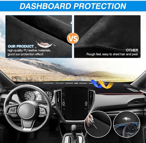 غطاء لوحة القيادة Cartist يناسب Mazda 3 Sedan/Hatchback/MazdaSpeed3 2010 2012 2013 ملحقات غطاء لوحة القيادة حصيرة مضادة للانزلاق وسادة السجاد المضادة للوهج (مادة الجلد السويدي أسود) in Kuwait