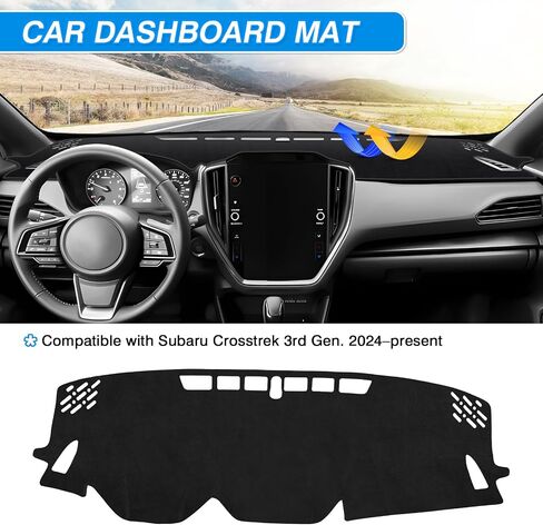 غطاء لوحة القيادة Cartist يناسب Mazda 3 Sedan/Hatchback/MazdaSpeed3 2010 2012 2013 ملحقات غطاء لوحة القيادة حصيرة مضادة للانزلاق وسادة السجاد المضادة للوهج (مادة الجلد السويدي أسود) in Kuwait