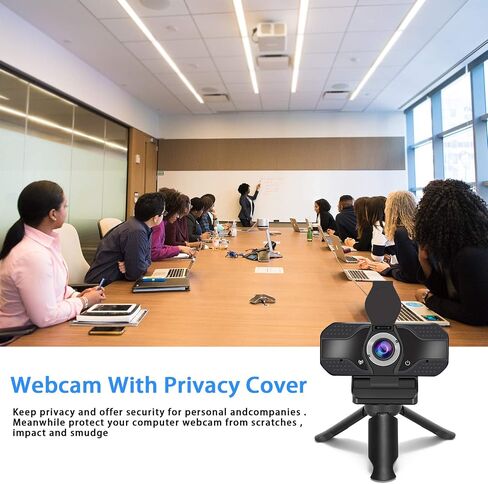 4K 2K 1080P HD Webcam with Microphone, Noise Cancellation, Privacy Cover, Wide-Angle Lens, Auto Light Correction, Plug & Play USB Webcam for Laptop, Desktop, PC, Zoom, Skype, Stream in Saudi Arabia