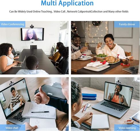 4K 2K 1080P HD Webcam with Microphone, Noise Cancellation, Privacy Cover, Wide-Angle Lens, Auto Light Correction, Plug & Play USB Webcam for Laptop, Desktop, PC, Zoom, Skype, Stream in Saudi Arabia