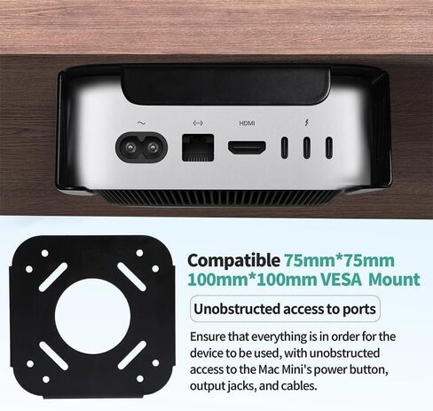 Mac Mini M1 M2 Mount, Mac Mini Mount Behind Monitor,for Mac Mini 2011 to 2023 M2 Pro,Mac Mini Under Desk Steel Mount, Heat Dissipation Design Anti-Scratch,Wall Mount PC Under Desk Mount in Kuwait