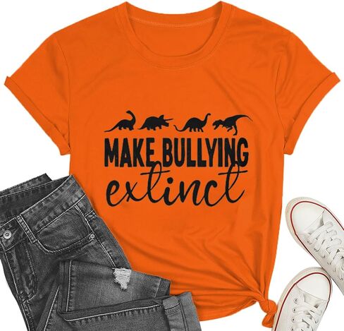 Unity Day Orange Shirts for Teen Girls or Boys Bullying Make Extinct T-Shirt Youth No Bullying Tee in Saudi Arabia