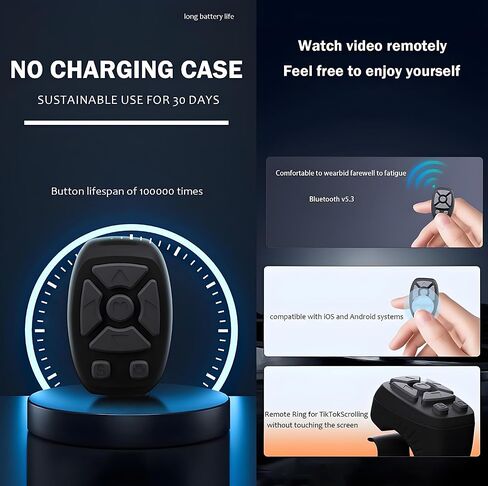 الإصبع القابل لإعادة الشحن اللاسلكي بلوتوث عن بعد حلقة التمرير ، RC صفحة Turner Music Video Camera مصراع لـ iPhone Android (Pink) in Kuwait