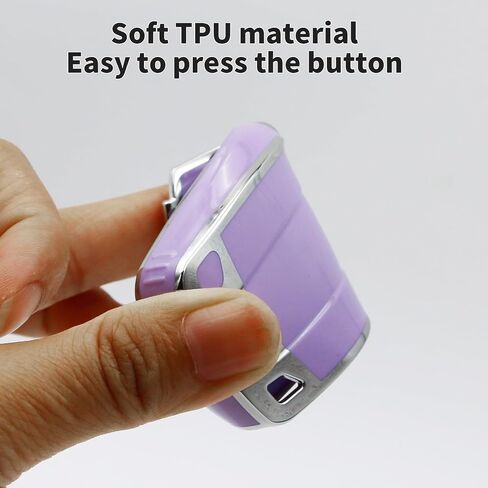 قطعتان من غطاء مفتاح BMW Key Fob من مادة TPU غطاء مفتاح السيارة متوافق مع BMW 1 3 5 Series E90 E92 E93 X5 X6 Z4 E90 مفتاح دخول ذكي بدون مفتاح (أبيض أرجواني) in Kuwait