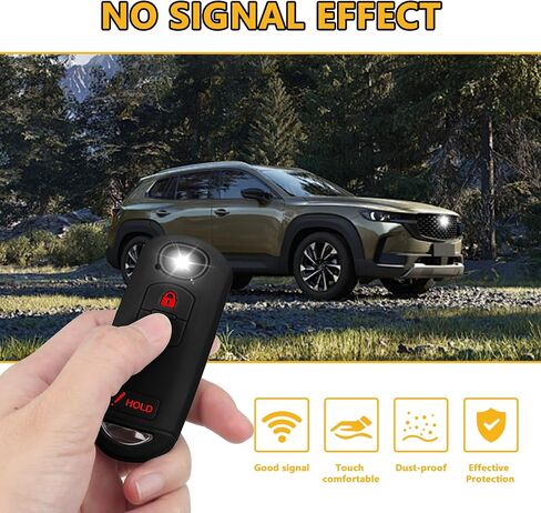 غطاء مفتاح سيارة FT Funtor لمازدا، 3 أزرار غطاء مفتاح بعيد متوافق مع Mazda 3 6 CX-3 CX-5 CX-7 CX-9 (أسود + أسود أحمر، 3 أزرار) in Kuwait