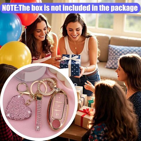 Key Fob Cover with Diamond Keychain, Car Key Holder Compatible with Nissan Altima Rogue Sentra Pathfinder Frontier Maxima Titan Murano Kicks Juke Versa Armada GTR 3 Buttons, (Pink-Heart) in Saudi Arabia