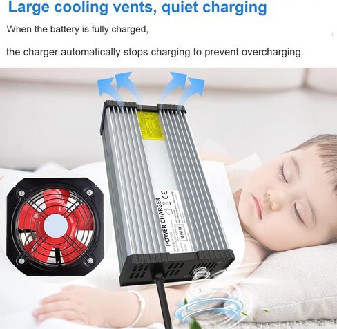 شاحن بطارية LiFePO4 48V 15A، 58.4V LiFePO4 AC - شاحن DC للشحن السريع والحماية الذكية لبطاريات LiFePO4 48V in Kuwait