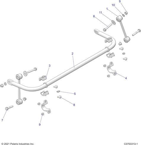 شريط تثبيت Polaris RZR، قطعة OEM الأصلية 5337570، الكمية 1 in Saudi Arabia