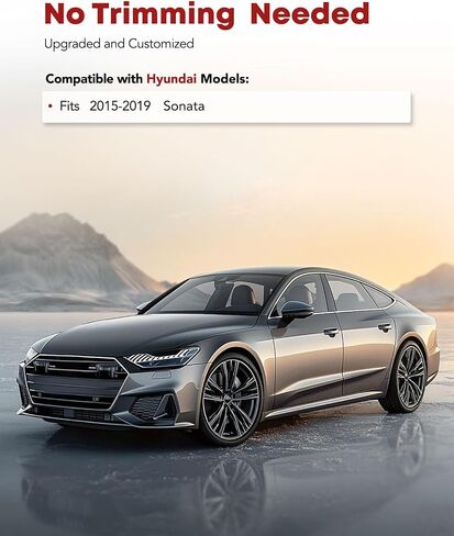 سجادات أرضية YHTAUTO تناسب 2015-2019 Hyundai Sonata، TPE سجادات السيارة لجميع الأحوال الجوية مقاومة للماء ومضادة للانزلاق وعديمة الرائحة، ملحقات السيارة الداخلية وبطانة الصف الثاني in Saudi Arabia