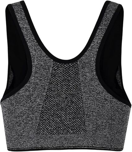 Zip Front Sports Bra for Women,Seamless Wirefree Racerback Workout Bra,Padded Comfort Gym Yoga Bras in Saudi Arabia