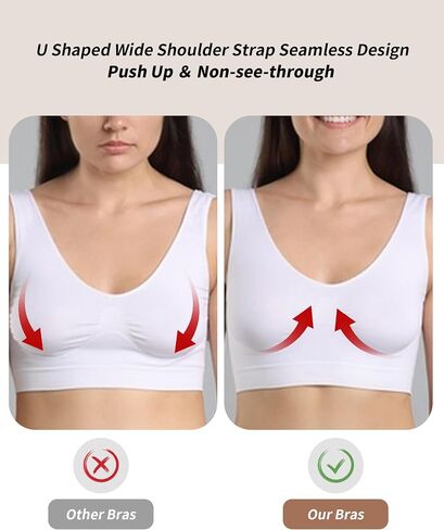 Bras for Women, Wireless Bras for Women No Underwire, Full-Coverage Everyday Bra, Bralettes for Women with Support in Saudi Arabia