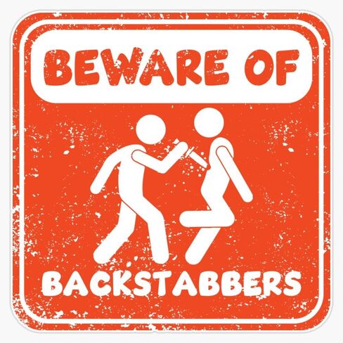 Beware of Backstabbers Sticker Vinyl Waterproof Sticker Decal Car Laptop Wall Window Bumper Sticker 5" in Saudi Arabia