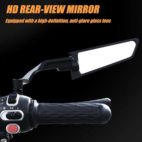 Motorcycle Rear View Mirrors Stealth Mirrors 180° Rotating Compatible with Ninja 400/650 ZX6R/ZX10R CBR250R/CBR500R/CBR650R/CBR1000R / GSXR 600 750 1000 in Saudi Arabia