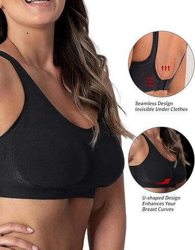 Bras for Women, Wireless Bras for Women No Underwire, Full-Coverage Everyday Bra, Bralettes for Women with Support in Saudi Arabia