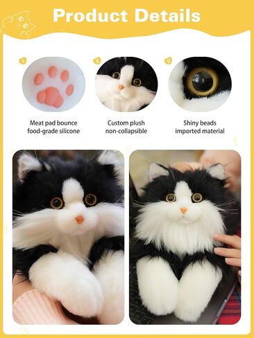 حقيبة ظهر من القطيفة المحشوة على شكل قطة واقعية هدية للفتيات والأخت والابنة - يمكن حملها على الكتف، على كتف واحد أو على الجسم مع أشرطة قابلة للتعديل حقيبة ظهر لطيفة وناعمة على شكل حيوانات محشوة in Kuwait