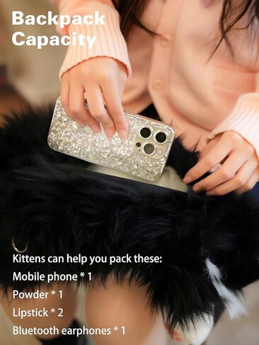 حقيبة ظهر من القطيفة المحشوة على شكل قطة واقعية هدية للفتيات والأخت والابنة - يمكن حملها على الكتف، على كتف واحد أو على الجسم مع أشرطة قابلة للتعديل حقيبة ظهر لطيفة وناعمة على شكل حيوانات محشوة in Kuwait