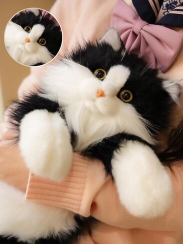 حقيبة ظهر من القطيفة المحشوة على شكل قطة واقعية هدية للفتيات والأخت والابنة - يمكن حملها على الكتف، على كتف واحد أو على الجسم مع أشرطة قابلة للتعديل حقيبة ظهر لطيفة وناعمة على شكل حيوانات محشوة in Kuwait