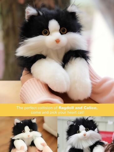 حقيبة ظهر من القطيفة المحشوة على شكل قطة واقعية هدية للفتيات والأخت والابنة - يمكن حملها على الكتف، على كتف واحد أو على الجسم مع أشرطة قابلة للتعديل حقيبة ظهر لطيفة وناعمة على شكل حيوانات محشوة in Kuwait