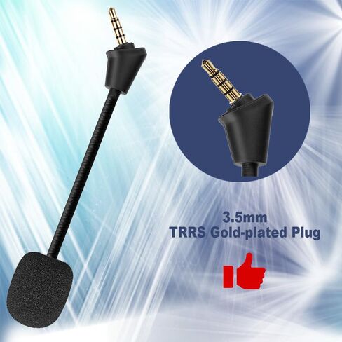 MIC استبدال Microphone Boom تناسب Kingston Hyperx Cloud II Cloud Cloud X Cloud X Cloud X Silver 1st الإصدار سماعات الألعاب اللغز ضوضاء 3.5 مم جاك أسود in Kuwait