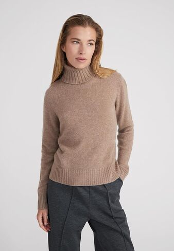 Women's 100% Cashmere Turtleneck Sweater, Regular Fit, Stylish Premium Knit Jumper for Autumn Winter in Kuwait