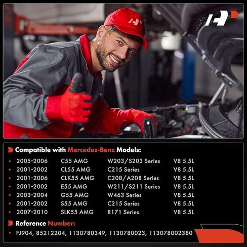 مجموعة A-Premium مكونة من 8 حاقن وقود متوافقة مع مرسيدس بنز C55 AMG 05-06، CL55 AMG 01-02، CLK55 AMG 01-06، E55 AMG 01-02، G55 AMG 03-04، S55 AMG 01-02، SLK55 AMG 07-10، 5.5L، استبدال # 1130780023 in Saudi Arabia