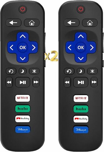 Compatible with Roku TV Remote Control Replacement, 2-Pack, Compatible with TCL, Hisense, Sharp, Philips, Onn, Element Roku TV Series (No Voice, Not for Roku Stick/Box) in Kuwait