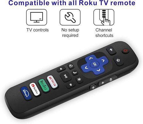Compatible with Roku TV Remote Control Replacement, 2-Pack, Compatible with TCL, Hisense, Sharp, Philips, Onn, Element Roku TV Series (No Voice, Not for Roku Stick/Box) in Kuwait