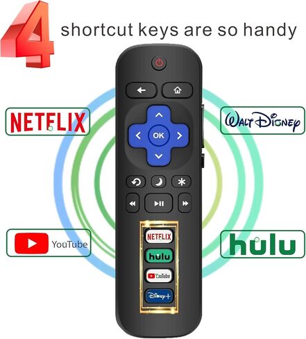 Compatible with Roku TV Remote Control Replacement, 2-Pack, Compatible with TCL, Hisense, Sharp, Philips, Onn, Element Roku TV Series (No Voice, Not for Roku Stick/Box) in Kuwait