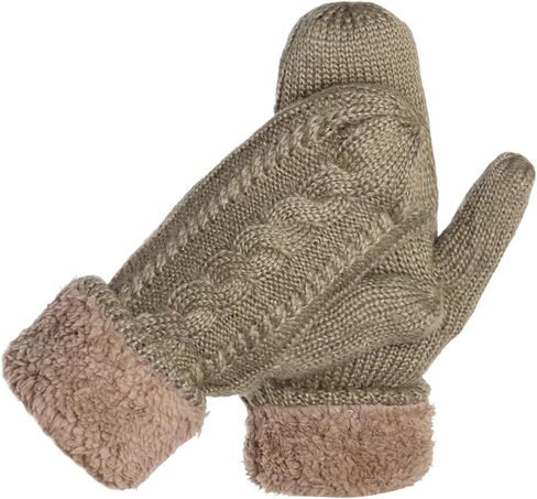 hoyuwak Women's White Mittens Warm Winter Mittens White Knit Gloves Thick Fuzzy Mittens for Cold Weather Outdoor Play Home in Saudi Arabia