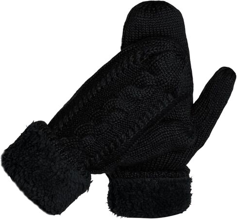 hoyuwak Women's White Mittens Warm Winter Mittens White Knit Gloves Thick Fuzzy Mittens for Cold Weather Outdoor Play Home in Saudi Arabia