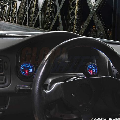 GlowShift Black Dual Cluster Gauge Pod Compatible with Honda Civic 2001-2005 - ABS Plastic - Mounts (2) 2-1/16" (52mm) Gauges to Vehicle's Cluster Bezel in Saudi Arabia