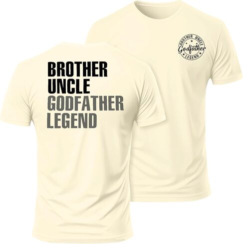 قميص Brother Uncle للرجال: تي شيرت مطبوع عليه Godfather Legend مضحك يتم الترويج له كهدايا العم تي شيرت عائلي عتيق in Kuwait
