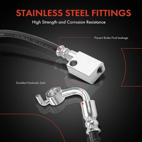 A-Premium Rear Passenger Brake Hydraulic Hose Compatible with Select Infiniti Models - 2003-2008 FX35, 2003-2008 FX45 in Saudi Arabia
