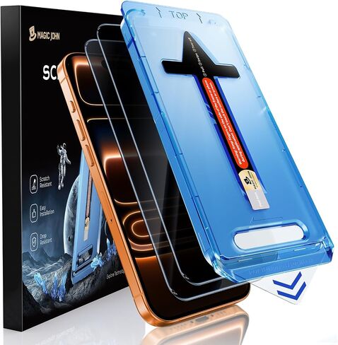 MAGIC JOHN 2 Pack for Samsung Galaxy S25 6.2inch Tempered Glass Screen Protector, Bubble Free, Easy Installation, Auto Dust-Elimination in Kuwait