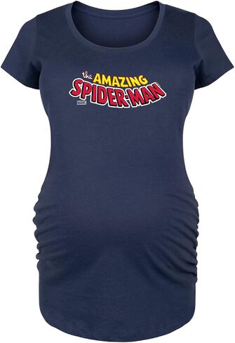Marvel Spider-Man - شعار التحرير - تي شيرت برسومات برقبة واسعة للحوامل in Kuwait