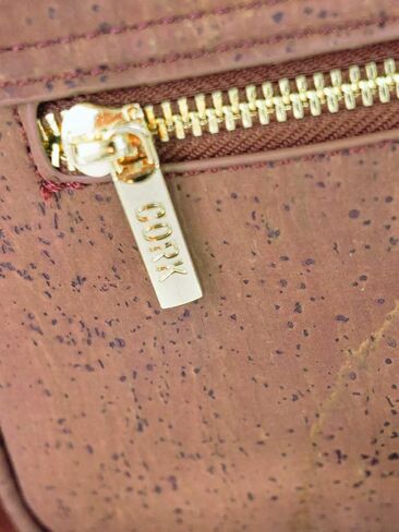 Portuguese Cork Crossbody Bag, Brown, 9W x 6H inches, Adjustable Strap, Vegan in Saudi Arabia