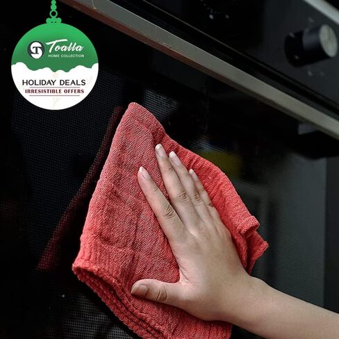 Cotton Shop Towels Red – (Pack of 150) Size 14x14 Inches Cleaning Rags – Absorbent Shop Rags and Multipurpose Cleaning Towels for Automobiles, Industries, Garage and Homes in Saudi Arabia