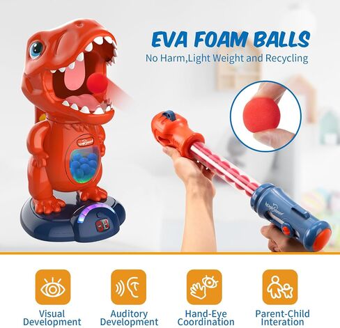 EagleStone T-Rex Dinosaur Shooting Target Game Toys with Air Power Launcher in Saudi Arabia