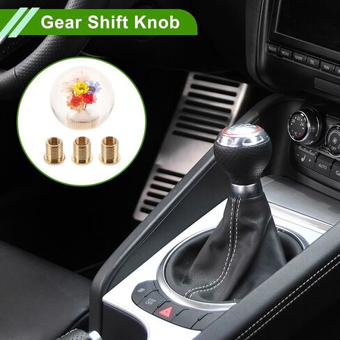 Round Ball Shift Knob Universal Gear Shifter Knob Acrylic Stick Shifter Lever Knob for Automatic and Manual Vehicle with 3 Adapter Multicolor 1 Set in Saudi Arabia