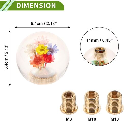 Round Ball Shift Knob Universal Gear Shifter Knob Acrylic Stick Shifter Lever Knob for Automatic and Manual Vehicle with 3 Adapter Multicolor 1 Set in Saudi Arabia