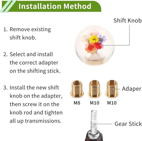 Round Ball Shift Knob Universal Gear Shifter Knob Acrylic Stick Shifter Lever Knob for Automatic and Manual Vehicle with 3 Adapter Multicolor 1 Set in Saudi Arabia