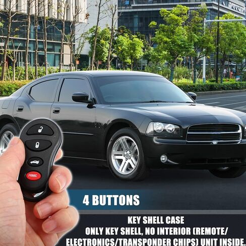 X AUTOHAUX 4 Button Replacement Key Fob Case Keyless Entry Remote Key Shell Cover for Jeep Liberty 2002-2004 for Dodge Stratus 2001-2006 with Blade No Chip in Saudi Arabia