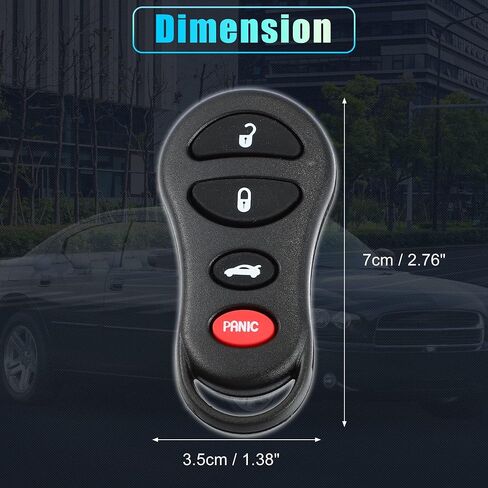 X AUTOHAUX 4 Button Replacement Key Fob Case Keyless Entry Remote Key Shell Cover for Jeep Liberty 2002-2004 for Dodge Stratus 2001-2006 with Blade No Chip in Saudi Arabia