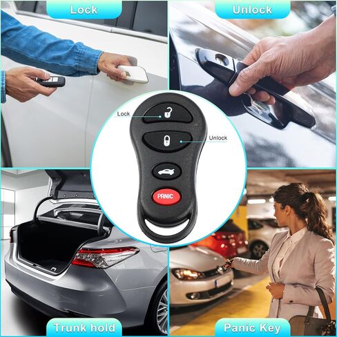 X AUTOHAUX 4 Button Replacement Key Fob Case Keyless Entry Remote Key Shell Cover for Jeep Liberty 2002-2004 for Dodge Stratus 2001-2006 with Blade No Chip in Saudi Arabia