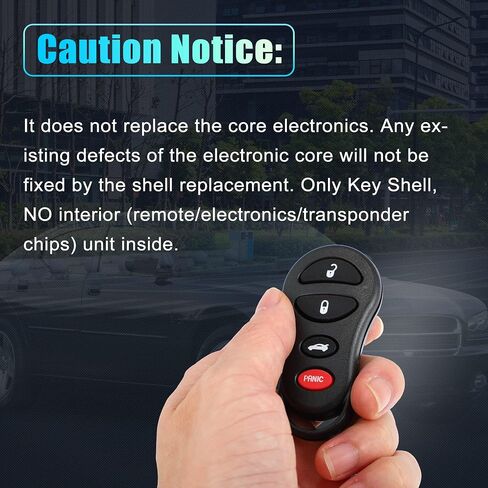 X AUTOHAUX 4 Button Replacement Key Fob Case Keyless Entry Remote Key Shell Cover for Jeep Liberty 2002-2004 for Dodge Stratus 2001-2006 with Blade No Chip in Saudi Arabia