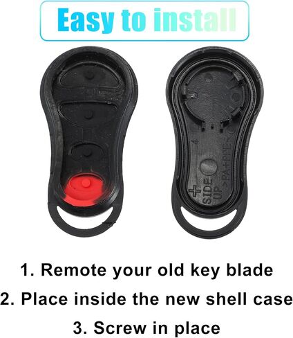 X AUTOHAUX 4 Button Replacement Key Fob Case Keyless Entry Remote Key Shell Cover for Jeep Liberty 2002-2004 for Dodge Stratus 2001-2006 with Blade No Chip in Saudi Arabia