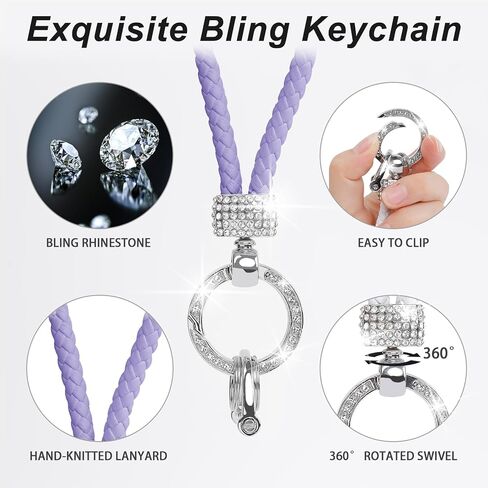 غطاء مفتاح Fob مع حبل بلينغ، متوافق مع Nissan Altima Rogue Sentra Pathfinder Maxima Titan Murano Kicks Soft TPU Smart Key Shell Stand 4 أزرار (أرجواني) in Kuwait