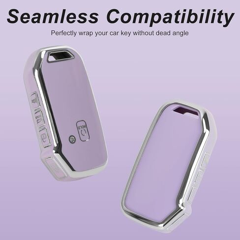 غطاء مفتاح Fob مع حبل بلينغ، متوافق مع Nissan Altima Rogue Sentra Pathfinder Maxima Titan Murano Kicks Soft TPU Smart Key Shell Stand 4 أزرار (أرجواني) in Kuwait