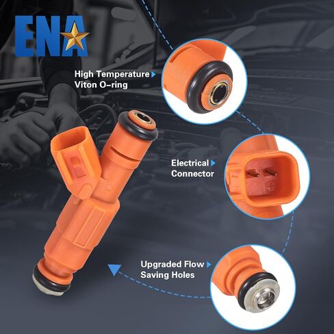 ENA 4 Holes Fuel Injectors Compatible with Lincoln Town Car Mercury Grand Marquis Ford Crown Victoria 2000 2001 2002 2003 2004 V8 4.6L Gas Set of 8 Replacement for 0280155917 in Saudi Arabia