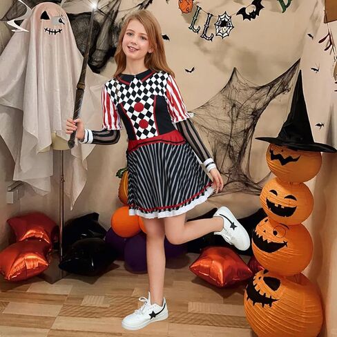 color cosplayer Christmas Dresses for Girls Holiday Outfits Ugly Skater Twirly Long Sleeve Kids Toddler in Kuwait